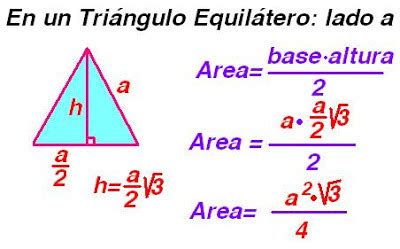 calcular el area de un triangulo equilatero cuyo perimetro ...