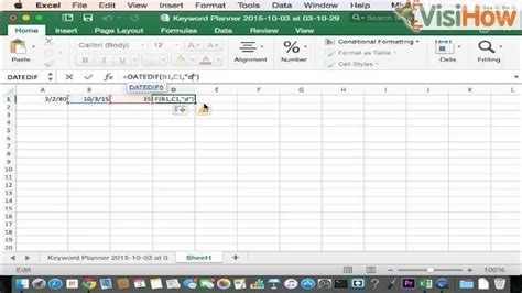 Calculate Age in Excel   VisiHow