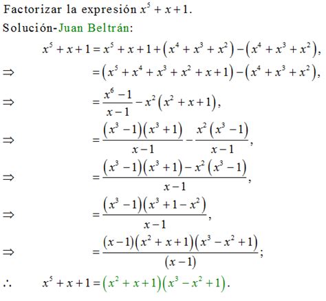 Cálculo21: Factorización de la expresión x^5+x+1