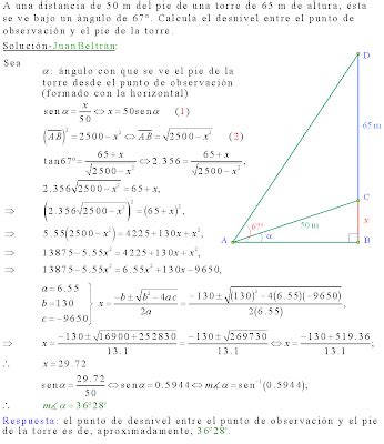 Cálculo21: Solución de triángulos_Problema de aplicación