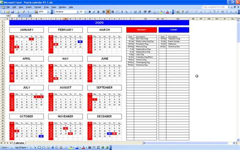Calendar Excel | calendar template word