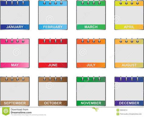 Calendar icons set stock vector. Illustration of ...