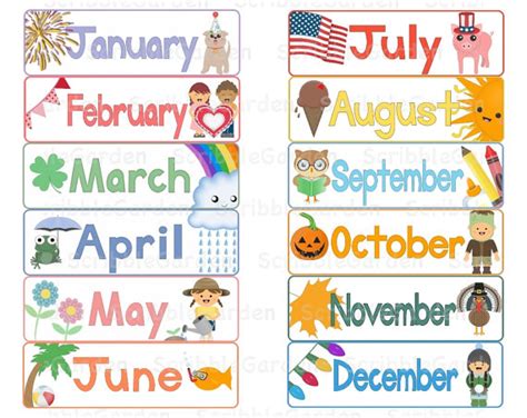 Calendar Months Clipart