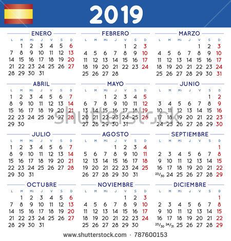 Calendar Year In Spanish kalentri 2018