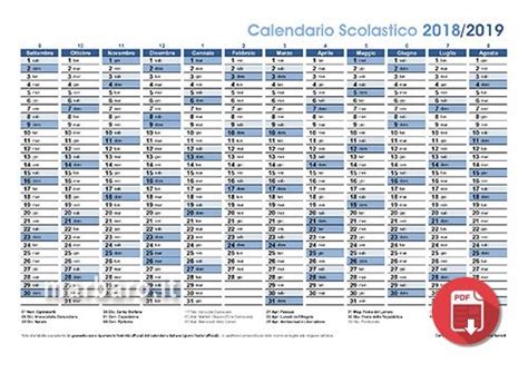 Calendari 2019 con le festività italiane, in PDF da stampare.