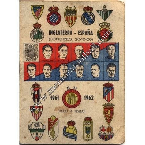 Calendario 1ª Division 1961 1962   Memora Football