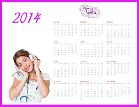 Calendario 2014 de Violetta