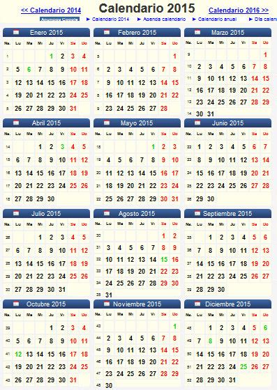 calendario 2015  7  | 2019 2018 Calendar Printable with ...