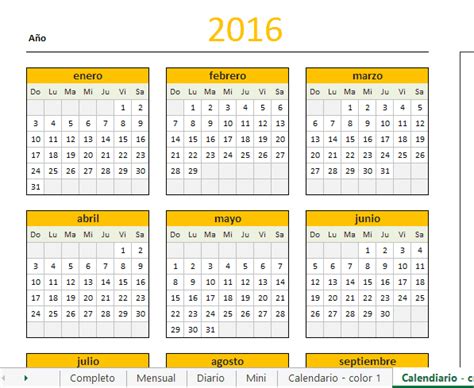 Calendario 2016 en Excel   Blog Aplica Excel Contable