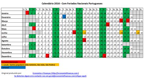 Calendário 2016 para impressão em Excel | calendario 2016 ...