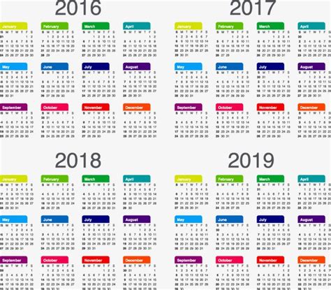 Calendário, 2017, 2018, 2019 PNG e vetor para download ...