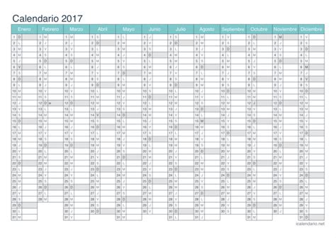 Calendario 2017 en Excel