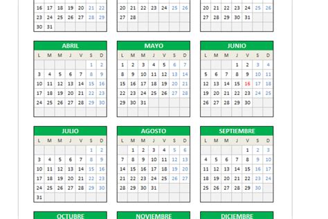 Calendario 2017 en Excel   PlanillaExcel.com
