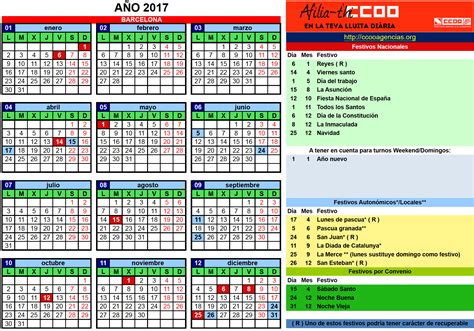 Calendario 2017 en Vacaciones eDreams   CCOO Agencias