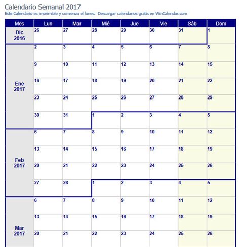 Calendario 2017 para imprimir Archives   Calendario 2017