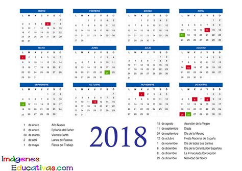 Calendario 2018  2    Imagenes Educativas