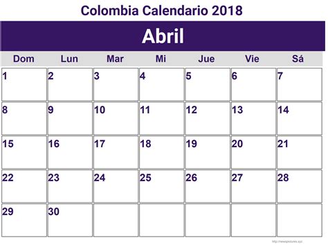 Calendario 2018 abril | Printable 2018 calendar Free ...