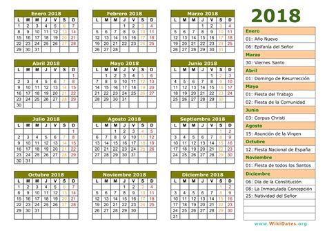 Calendario 2018   Calendario de España del 2018 ...