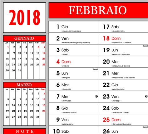 Calendario 2018 Gratis in PDF da Personalizzare ...
