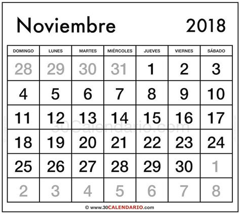 Calendario 2018 imprimible con Días Festivos | Enero a ...