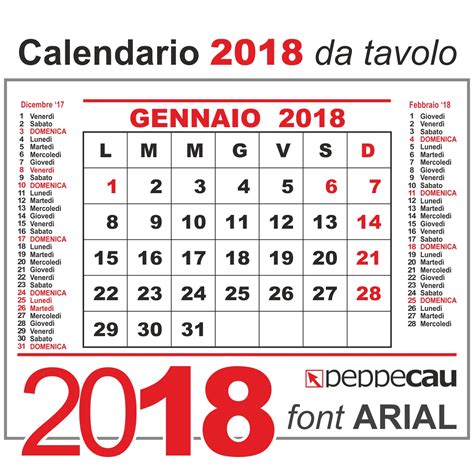 Calendario 2018 mensile da tavolo   Calendario 2019 Mensile