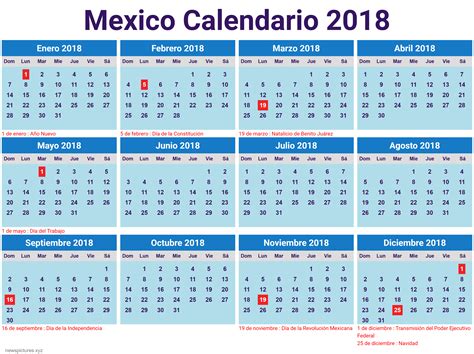 calendario 2018 mexico excel   newspictures.xyz