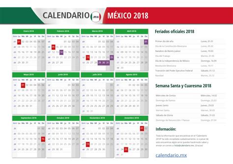 Calendario 2018 MÉXICO   Todos los feriados y festivos en ...