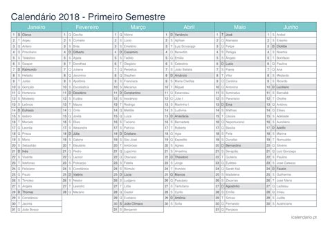 Calendário 2018 para imprimir   iCalendário.pt