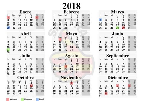 Calendario 2018 Para Imprimir Pdf   takvim kalender HD