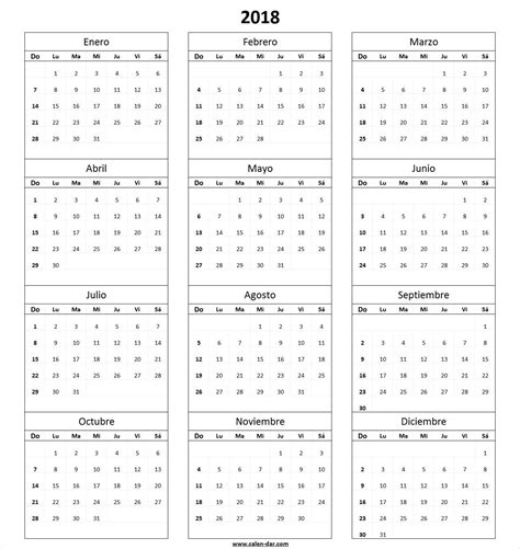 Calendario 2018 Para Imprimir por meses | Calendario ...