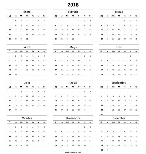 Calendario 2018 Para Imprimir por meses | Organizadores ...