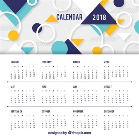 Calendario 2018 para imprimir – 10 vectores gratis ...