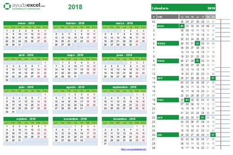 Calendario 2018 para imprimir y editar: descarga formatos ...