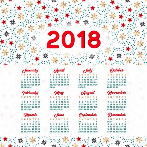 Calendario 2018 se puede usar para web o imprimir ...