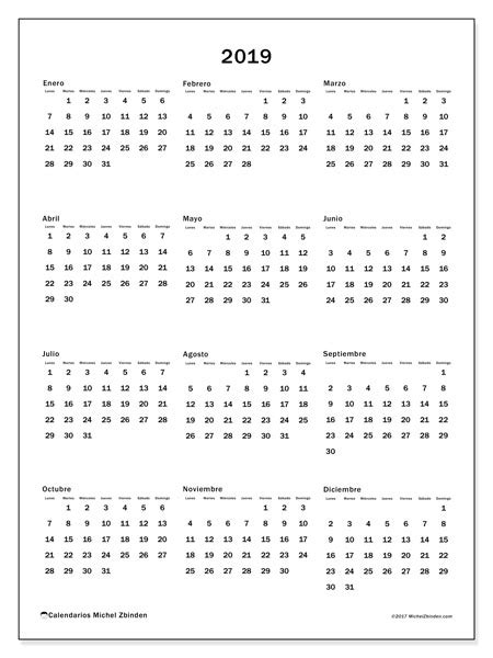 Calendario 2019  33LD