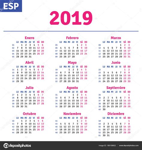 Calendario 2019 Con Festivos Mexico | www.imagenesmy.com