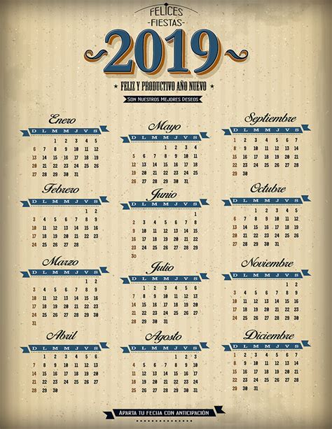 Calendario 2019 con pergamino   Calendarios 2019. Gratis y ...