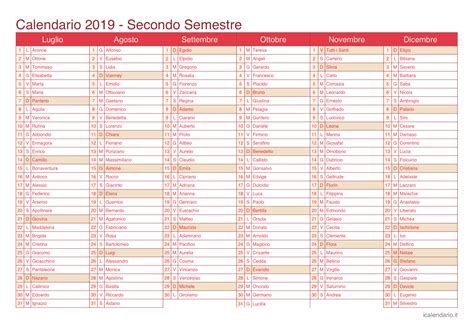 Calendario 2019 da stampare   iCalendario.it