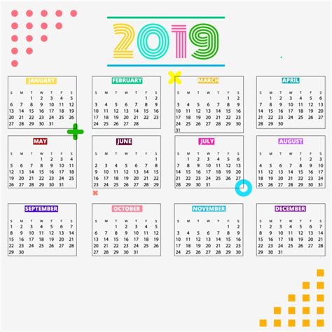 Calendario 2019 Descarga gratuita de plantilla en Pngtree
