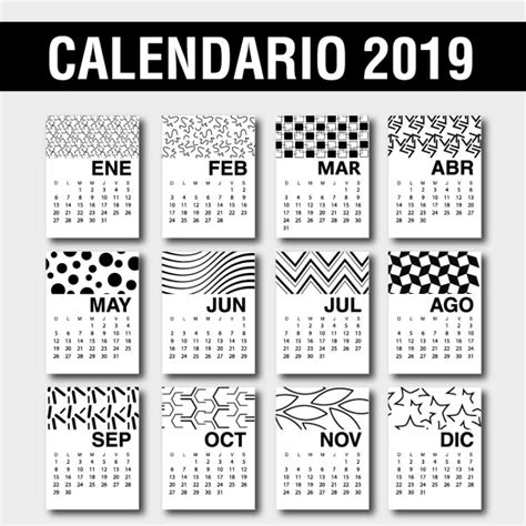 Calendario 2019 en Español para imprimir gratis | Jumabu