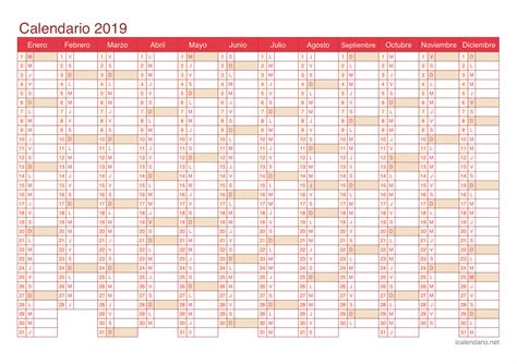 Calendario 2019 para imprimir   iCalendario.net