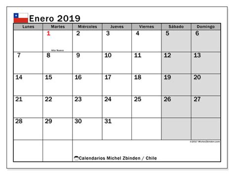 Calendario 2019 Por Mes Para Imprimir