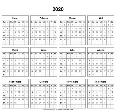 Calendario 2020 | Spanish Calendario | Pinterest ...