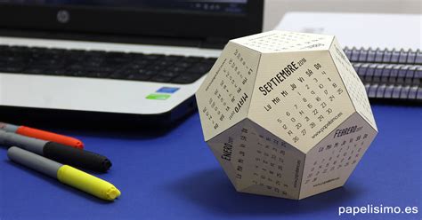 Calendario 3D escolar 2017 2018 para imprimir  dodecaedro ...
