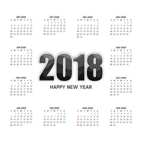 Calendario blanco para 2018 | Descargar Vectores gratis