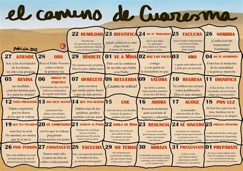 Calendario de Cuaresma de Patricia Rojo | Odres Nuevos