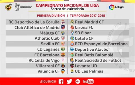 Calendario de la Liga 2017/2018 | Futbol de Primera