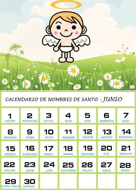 Calendario de los nombres de santos de Junio