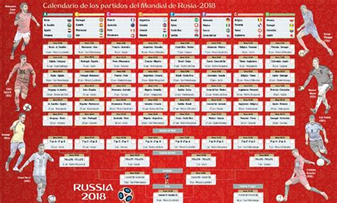 Calendario de los partidos del Mundial de Rusia 2018 ...