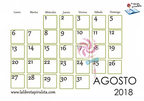 Calendario Del Mes De Agosto 2018   Chungcuso3luongyen